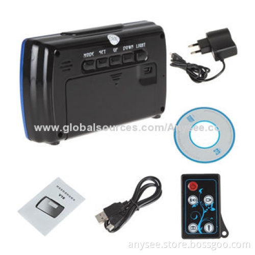 Desk Alarm Spy Camera Clock, 1,280 x 720 Pixels Resolution of Video, JPE Picture Format